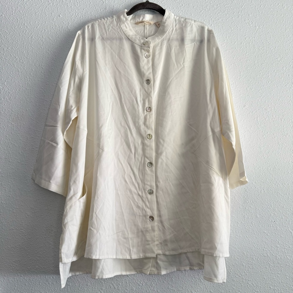 Soft Surroundings Buttonβ Down Tunic with Pockets Size 2X Ivory - Picture 1 of 8